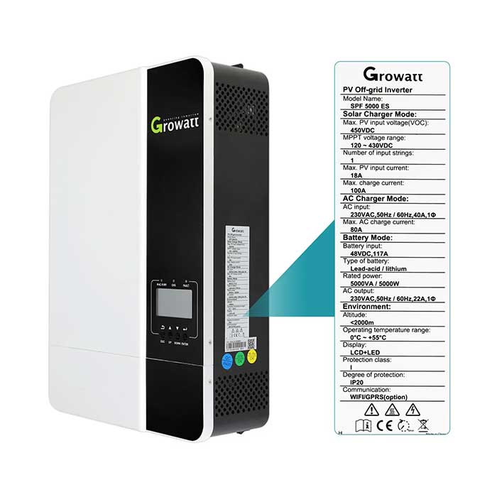 Growatt 5kw 48V Inverter SPF 5000ES With Monitoring Dongle in Nairobi